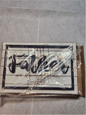 Wooden "Father" Bible Verse Farmhouse Shiplap Plaque Hanging Wall Decor NIB Gift